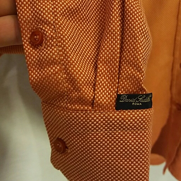 David Saddler Sz 44 Orange Darted Button Front - Picture 4 of 6